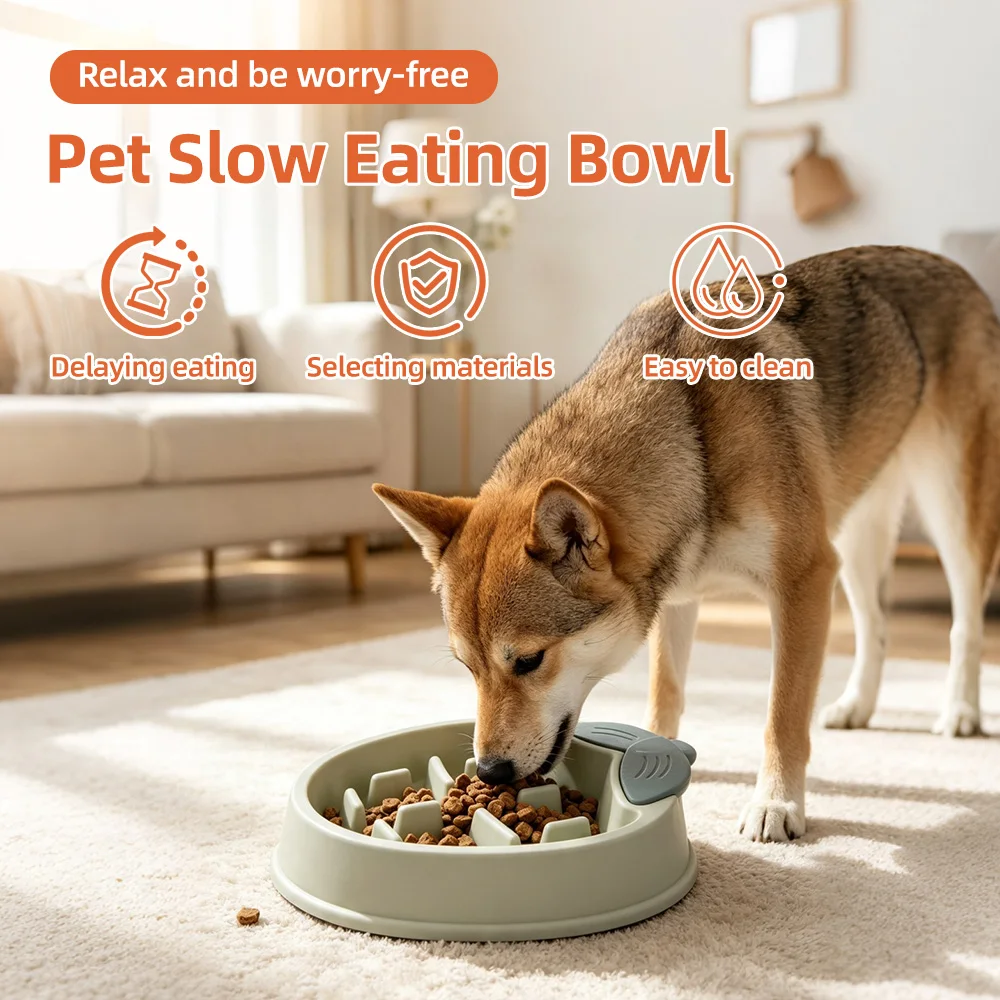 Wholesale Slip Resistant Slow Feeder Dog Bowl Pet Healthy PP Plastic S - product detail 2