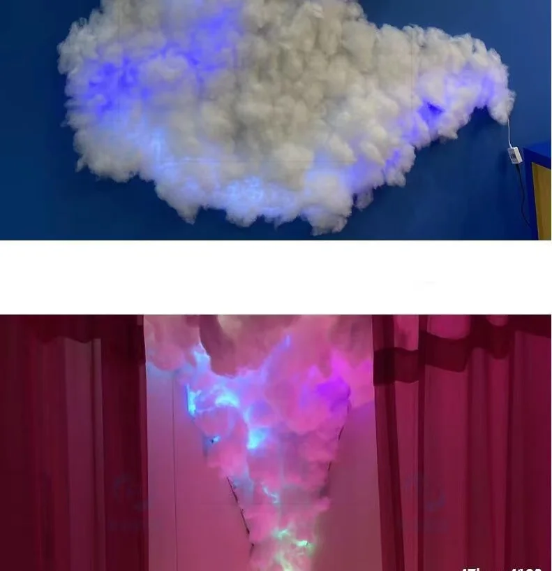 personnalisé chambre salle de jeu atmosphère décoration mur plafond rgb  nuit lumière intelligente diy led tonnerre nuage lampe pour xiaomi