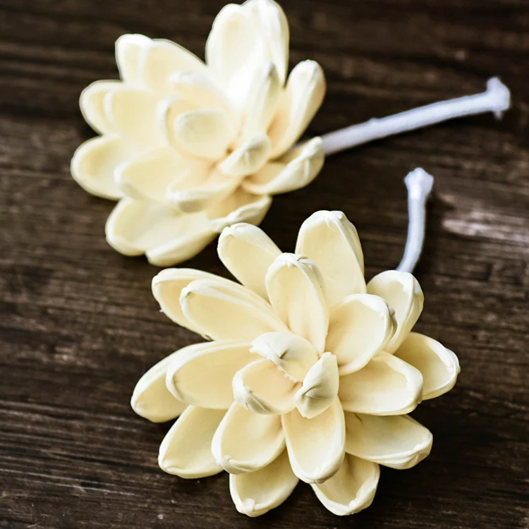 Разнообразные палочки-диффузоры Newell в ассортименте деревянные цветы белый цветочный диффузор цветок Солы с хлопковой веревкой