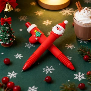Festive Christmas Themed Stationery Kit: Cute Stapler  Tape Holder + Writing Pen + Pencil Sharpener Solid Glue Student Essential
