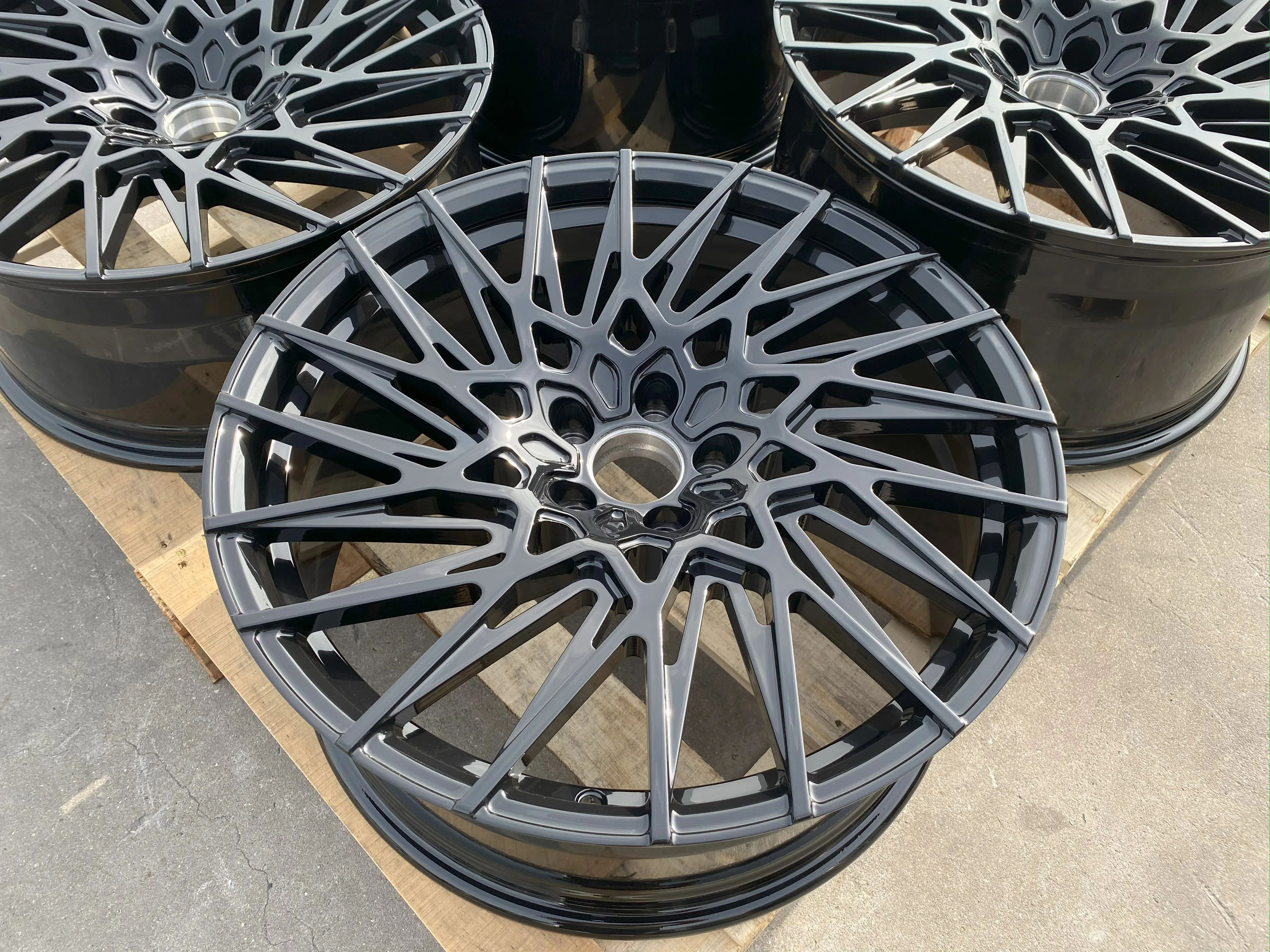 GVICHN multi spoke gloss black forged wheels 16 - 26 inch aluminum alloy rims 5x112 5x114.3 5x120 wheel hub