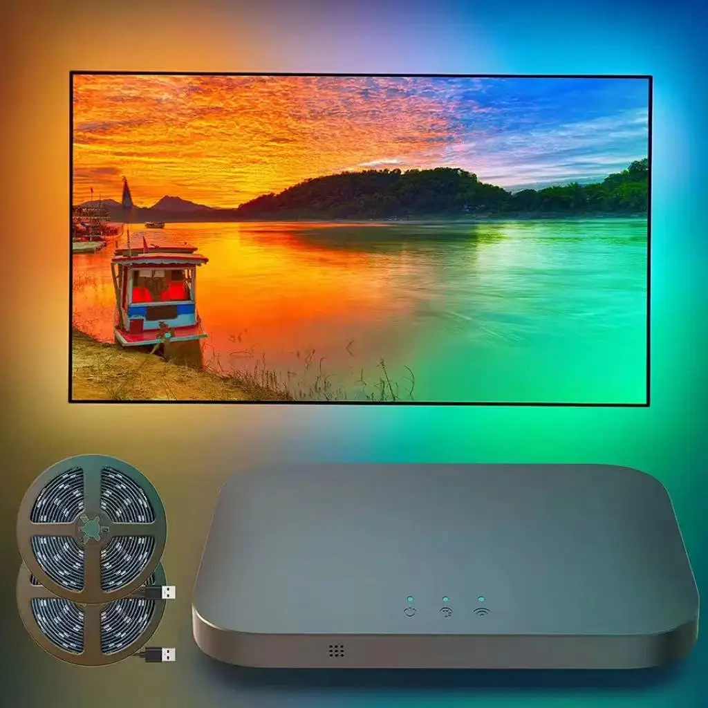 Tuya Wifi Smart Strip Lights Kit TV 4K Sync LED Backlight Ambient Light PC Screen Voice Control with Alexa Google Integration