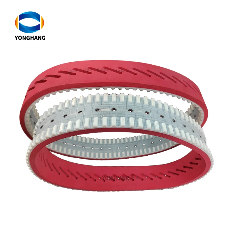 Vertical Form Fill Seal Packing Machine Various Hole Types  Rubber Coating Vacuum Pull Belts Transport Vffs Timing Belts
