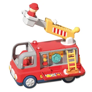 ITTL Cartoon Activity Busy Car Sensory Toy Enlightenment Cognition Light Music Child Early Educational Fire Truck Toys for Kids