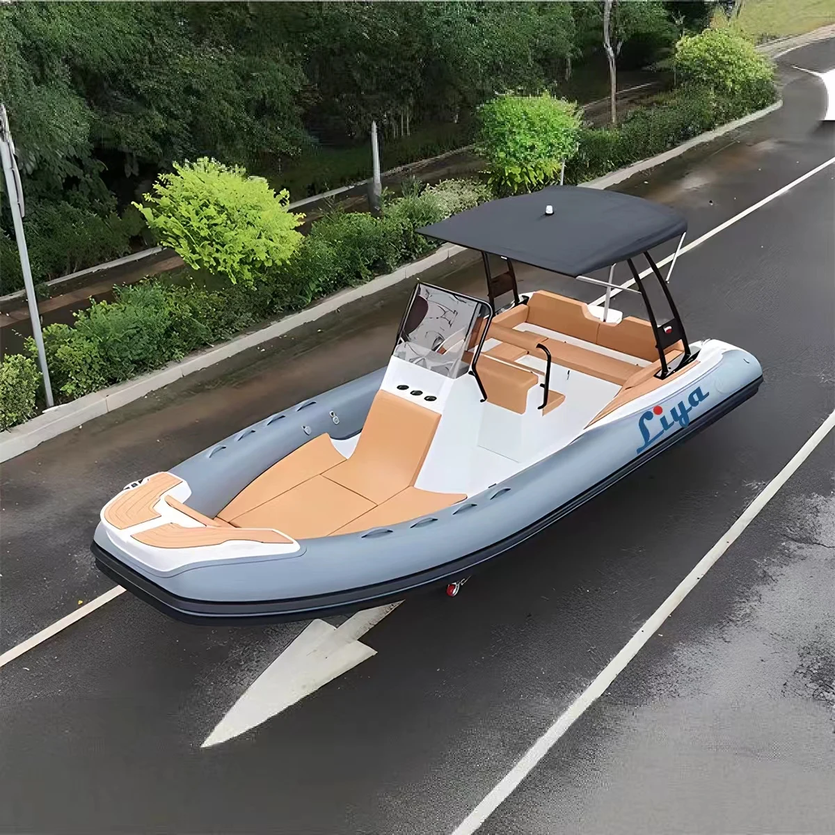 Liya CE Certificate  Hypalon PVC 22ft RIB Inflatable Boat Inflatable Fishing Rowing Boats