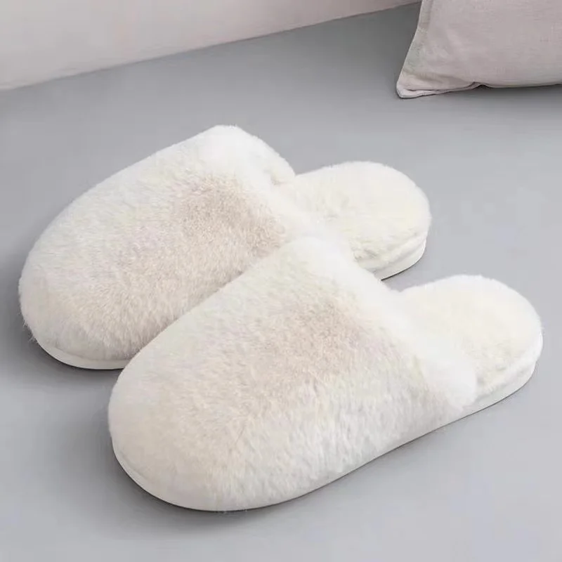Фабричные OEM осенние и зимние модные пушистые тапочки, плюшевые домашние комнатные тапочки из хлопка в 100% с тканью fttoor для женщин