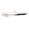 Single black handled small fork
