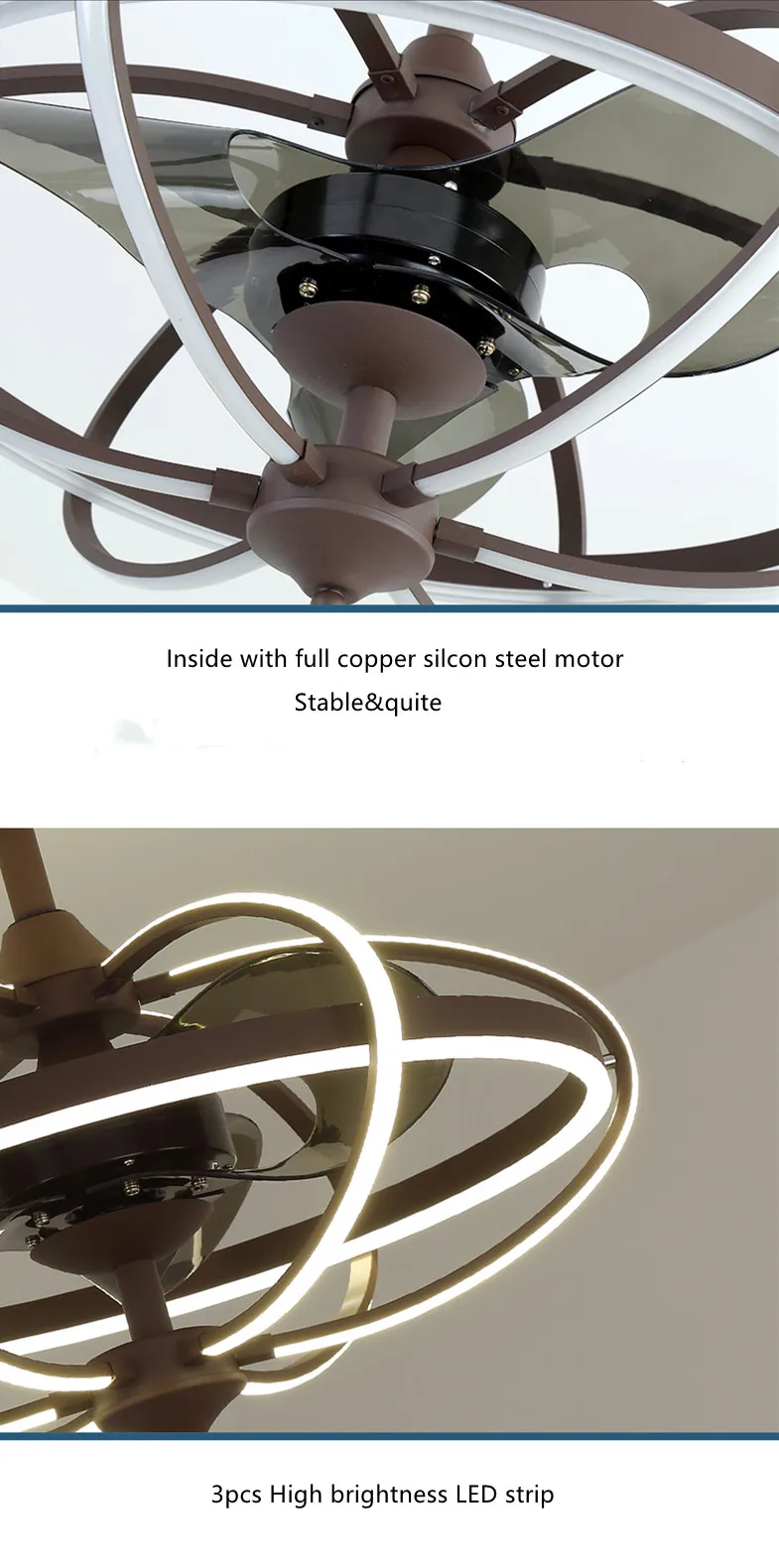 Fan Light Modern Ultra-thin Fan Light with remote control Bedroom Dining Room Led Ceiling Fan Light
