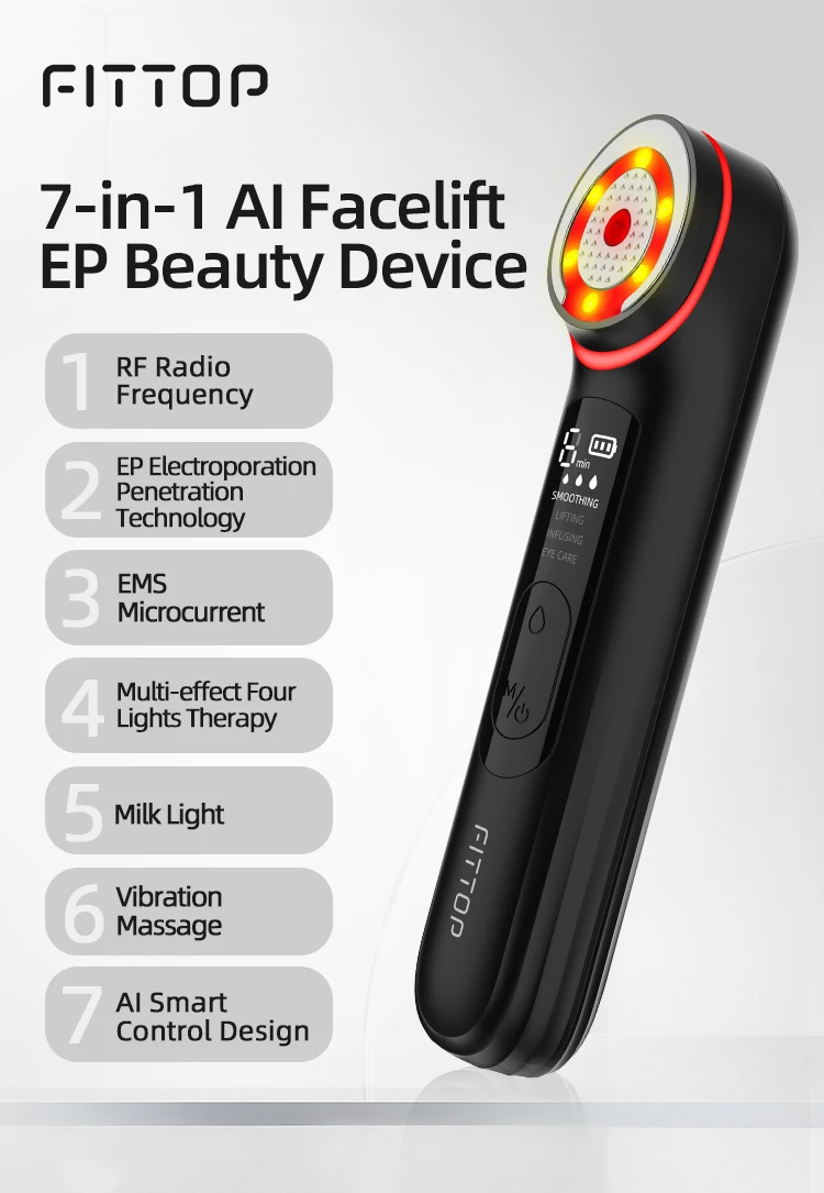 GH-EP7C-WH 電子POP DERMAL SHOP 7-in-1 electroporation facial rejuvenation and wrinkle