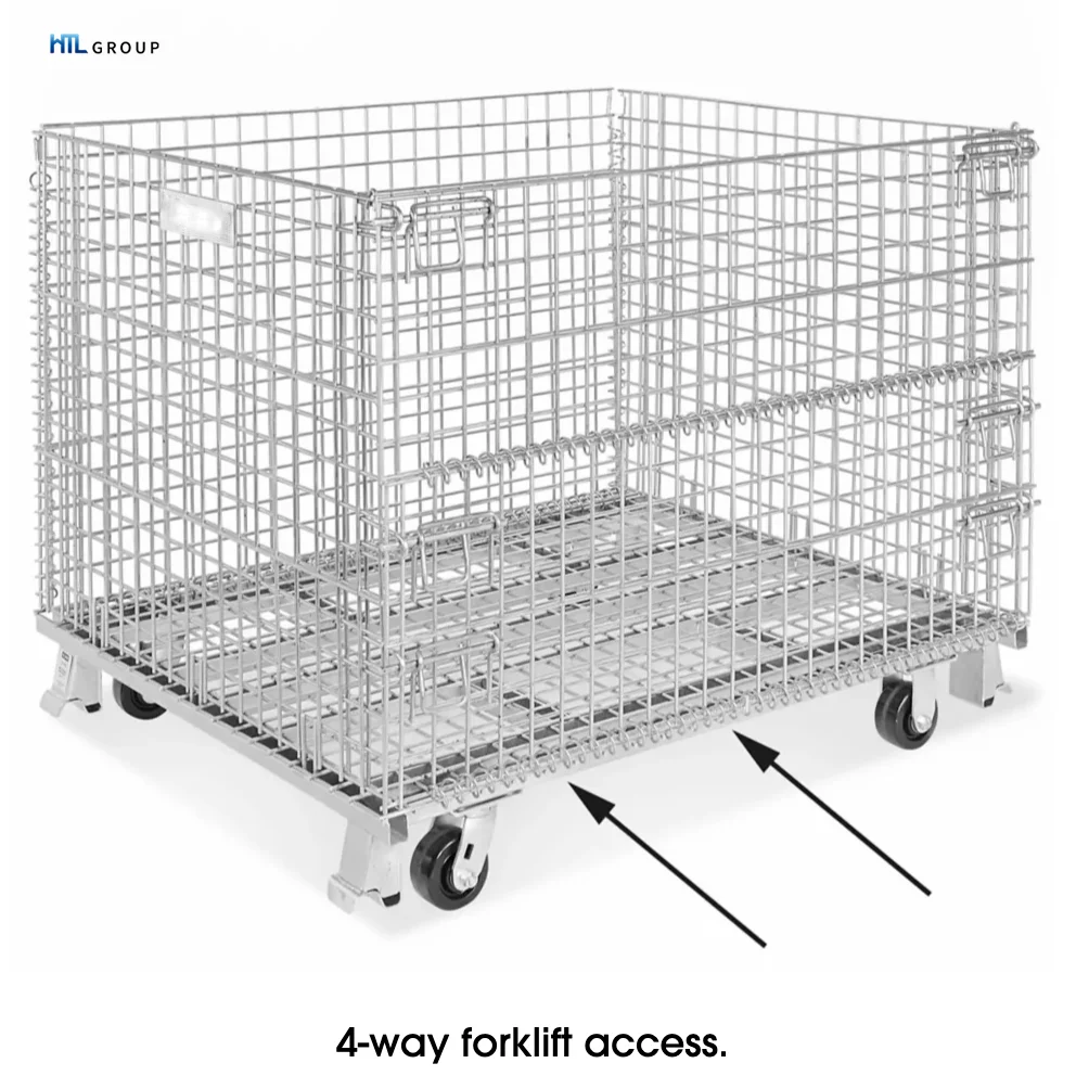 Popular Customized Capacity Warehouse Mesh  Wire Cage Metal Storage Container