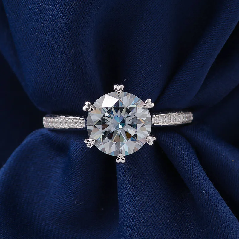 Unique Tree Branch Engagement Ring 9MM Grey Moissanite Promise Ring 14k Gold Tree Branch Shank Dainty Inspired Statement Ring
