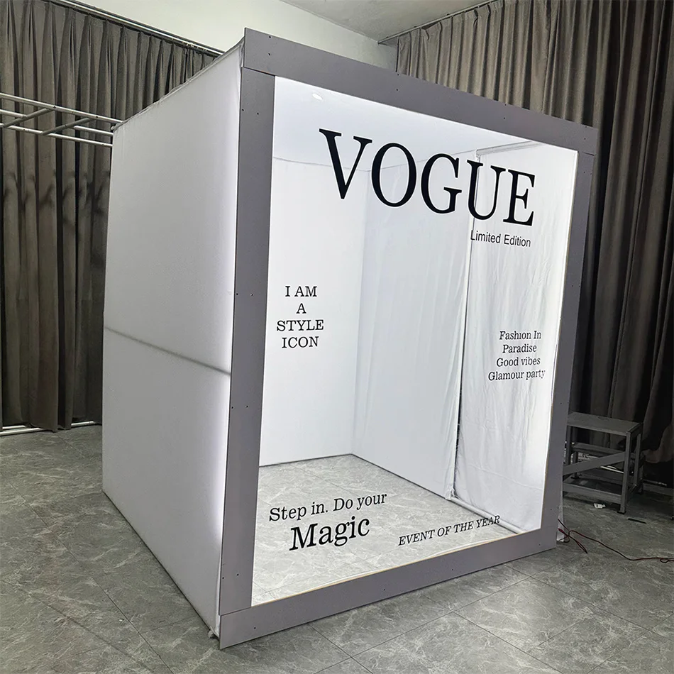 Fast Delivery Birthday Party Vogue Box Photo Booth Selfie Video Free Accessories Photo Booth Box Open in Parties
