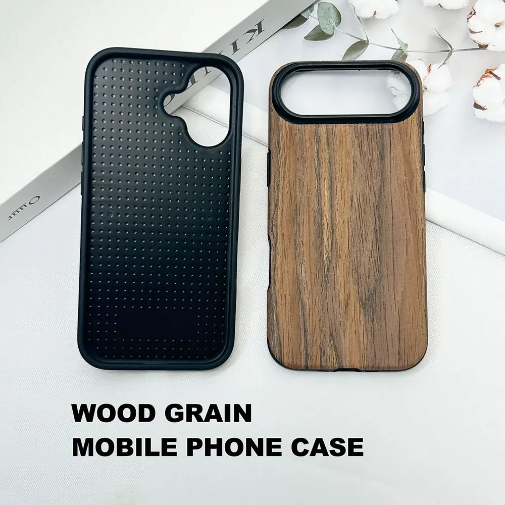 product laudtec wood grain mobile phone case for iphone 17 air 17pro max real nature wooden luxury thin lightweight customized sjk1072-6