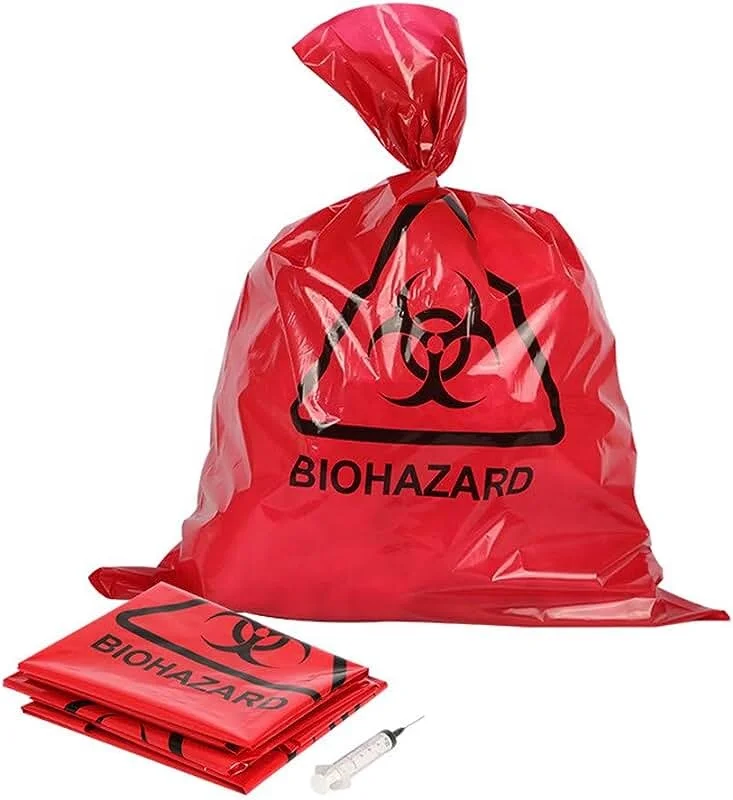HDPE Autoclavable Disposal Infectious Bag Puncture Resistant  Medical Clinical Waste Bag Biohazard Waste Bag