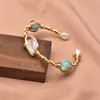 GB0206-14 Turquoise Baroque Bracelet