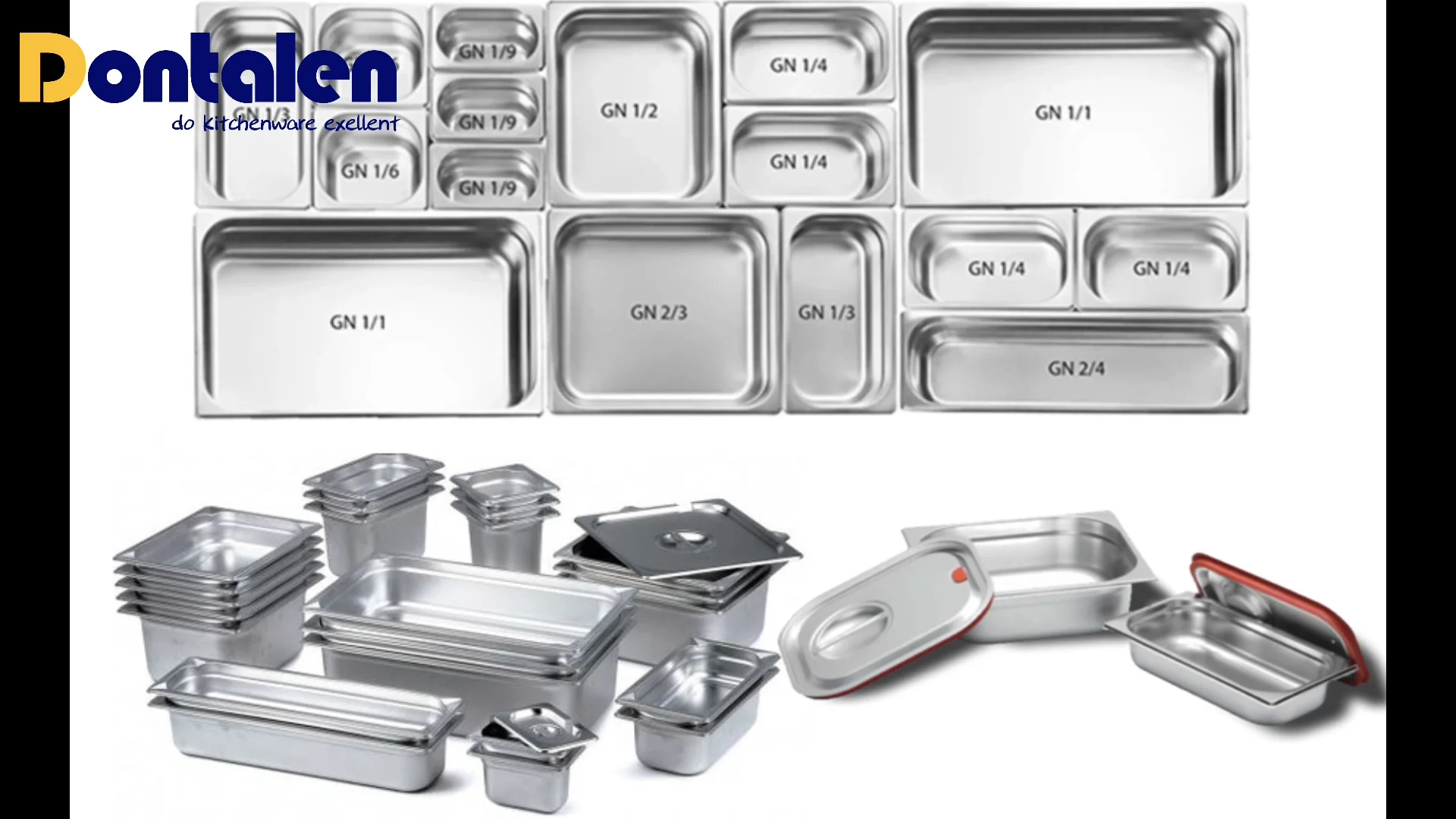 Lfgb Approved Standard Sizes Stainless Steel Gastronorm Food Pan Buffet