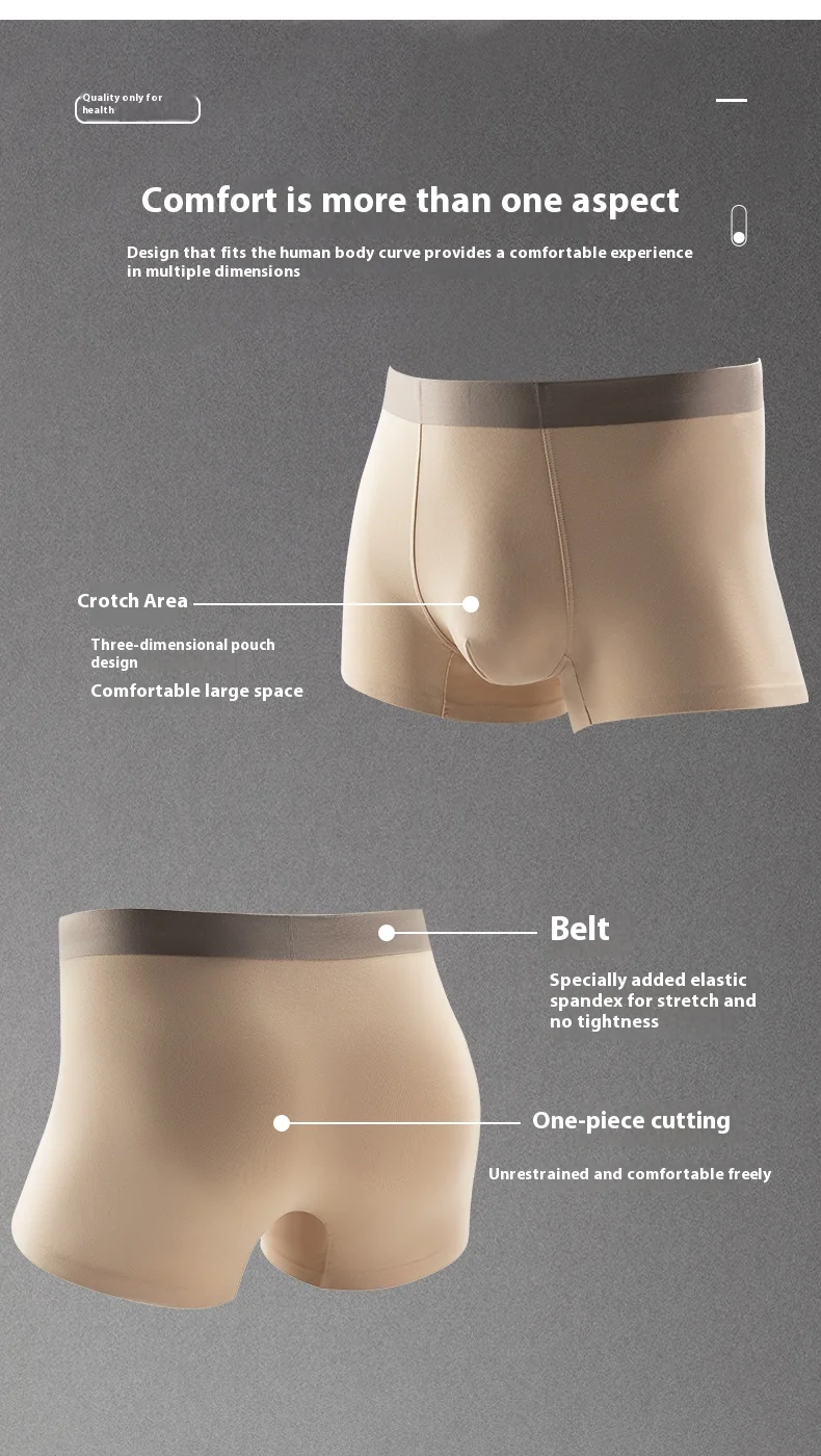 New Arrival Men's Underwear Breathable  Antibacterial Cotton Men's Boxer Briefs Cotton Men's Underpants Custom OEM Supplier