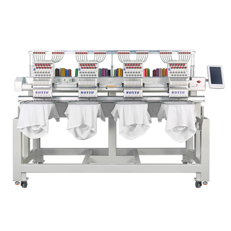 4 Head Used Embroidery Machine Better Than Barudan Embroidery Machine Wooden Case Automatic 12 Inch Touch Computer 850 900KG