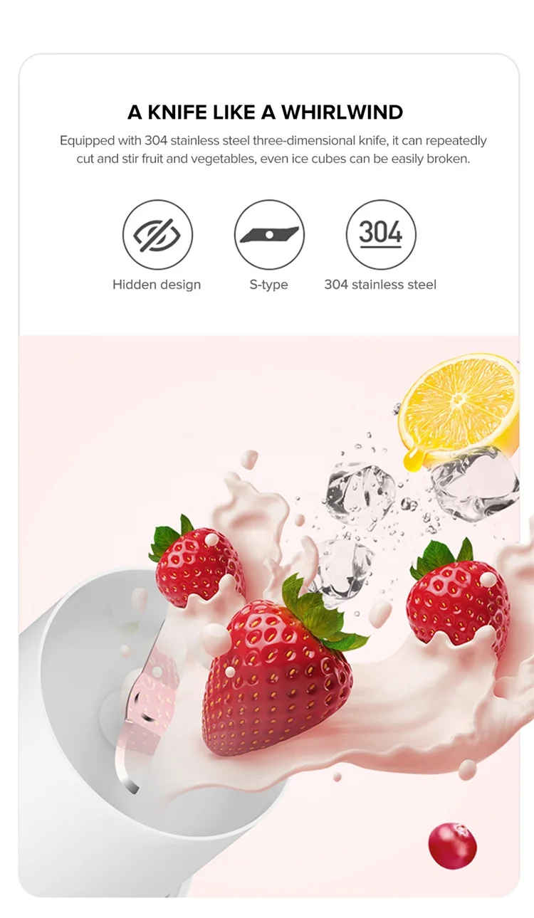 Xiaomi Deerma Nu30 300ml Portable Electric Juicer Blender Usb