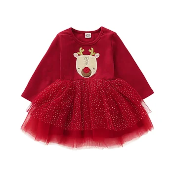 Christmas Red Baby Girl Dress 2019 European And American Winter New Baby Clothes Boutique Kids Dresses For Girls