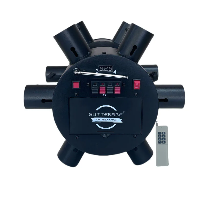 GL004 Cold Fountain Pyro Wireless Remote Rotating Machine Double Wheel Wedding Stage Pyrotechnic Cold Fireworks Firing System