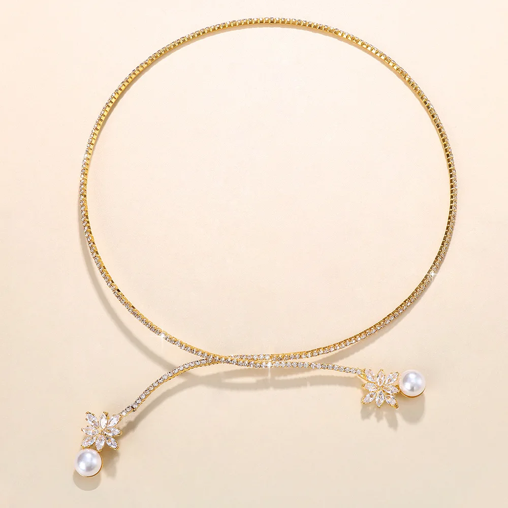 Luxurious Vintage Pearl & Zircon Choker Necklace