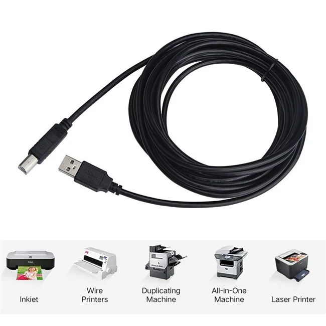 Customized USB B 20 Printer Cable Nylon Braided