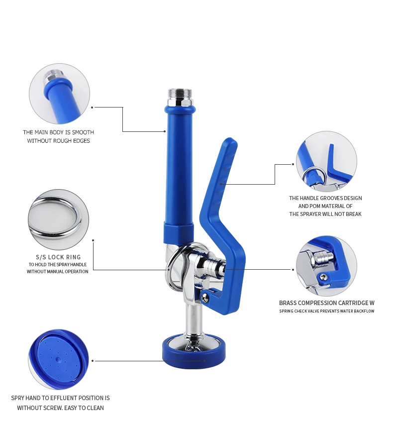 Modern Solid Brass Base Single-Hole Kitchen Faucet Lever Water Saving Pre-Rinse Shower Sprayer Commercial manufacture