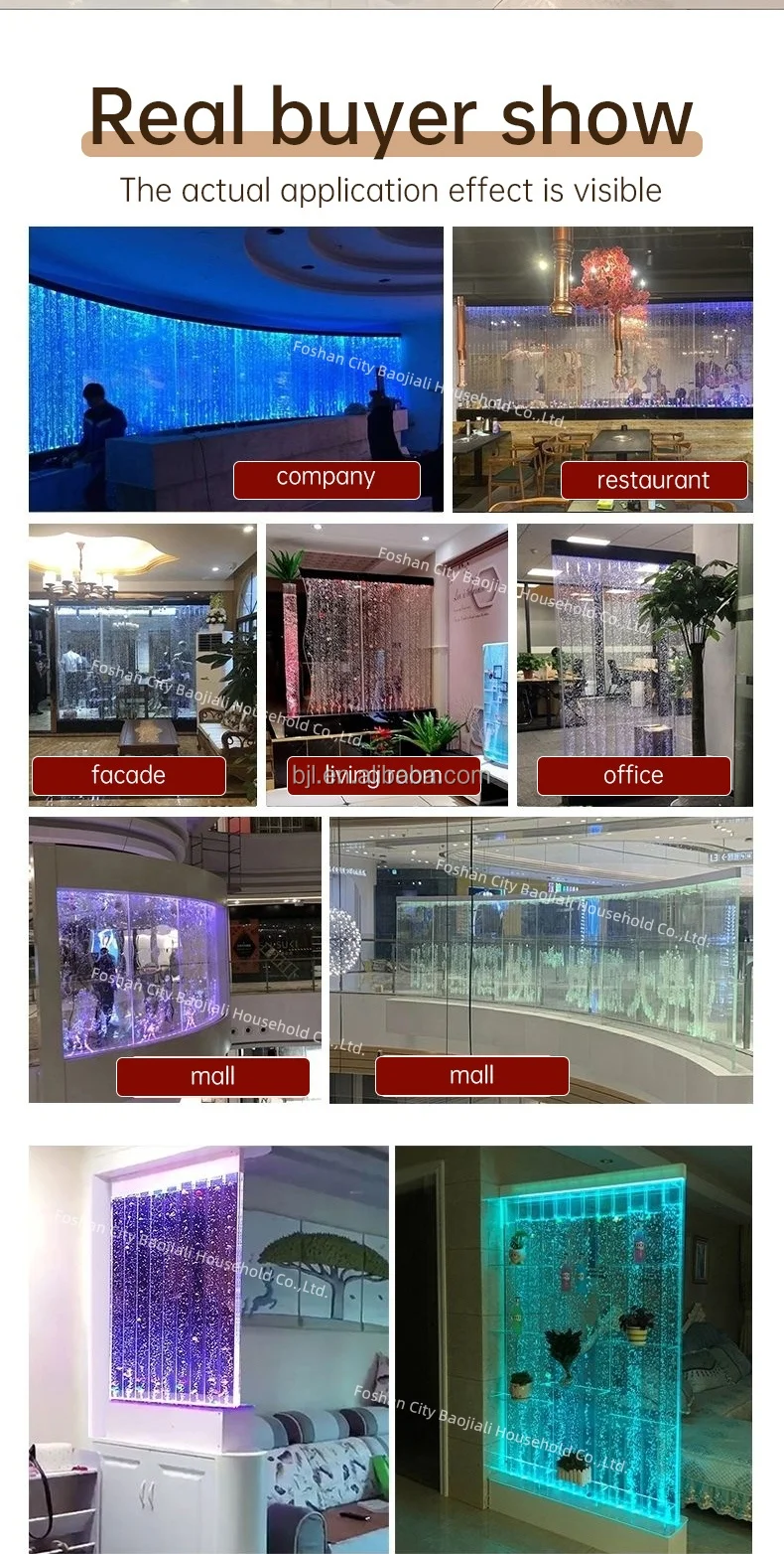 Indoor Led Acrylic Panel Screen Partition Fountain Water Bubble Wall ...