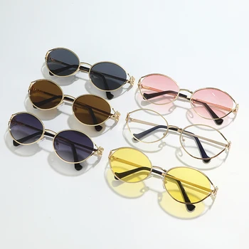 Newest Unisex Round Shades Gold Silver Frame Y2K Fashion Sunglasses