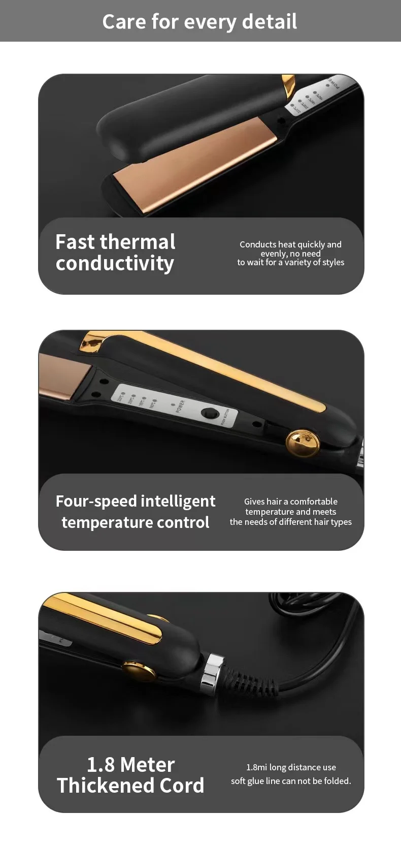 Professional Titanium Flat Iron Hair Straightener for Efficient