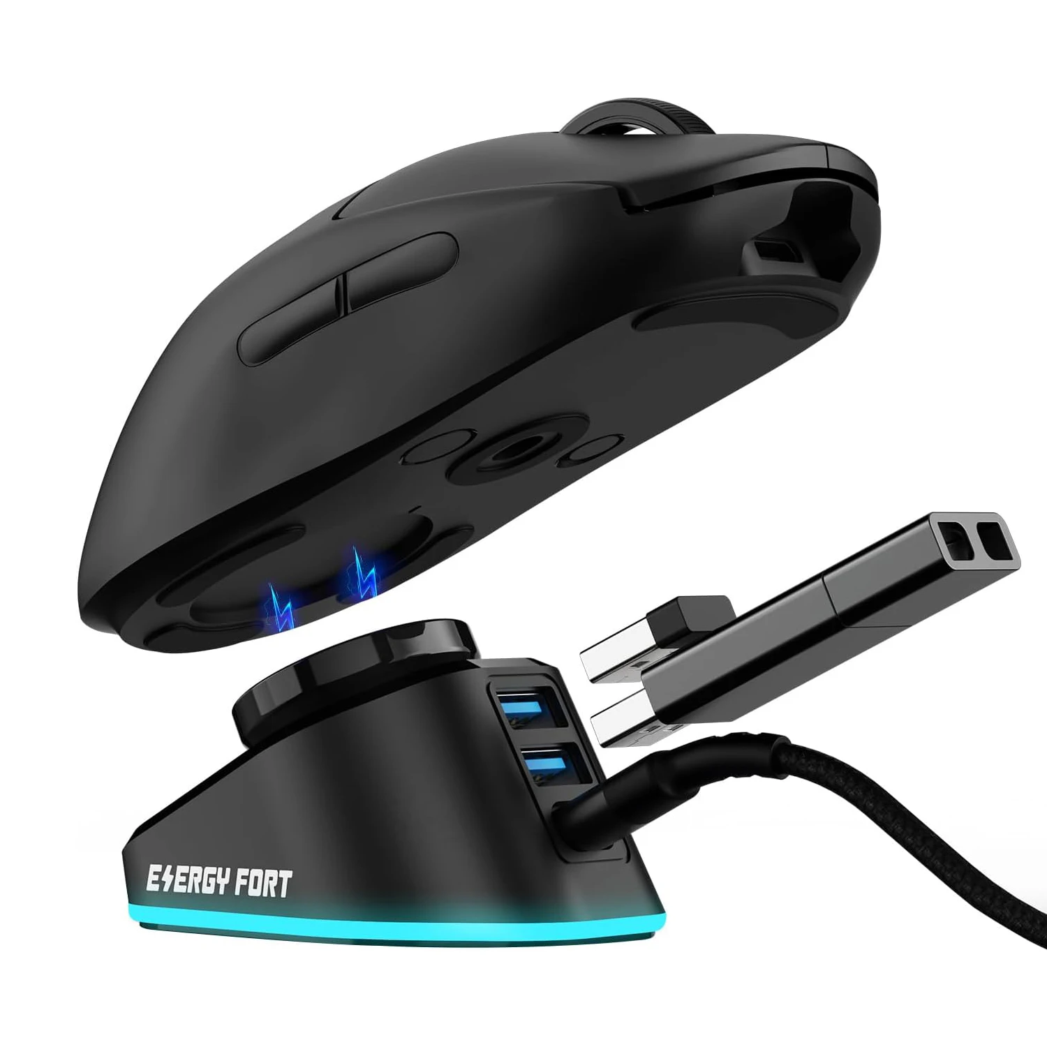 Stazione Di Ricarica Wireless RGB Per Mouse Logitech G Pro X Superlight, G502 X E Razer DeathAdder V2 Pro - 6