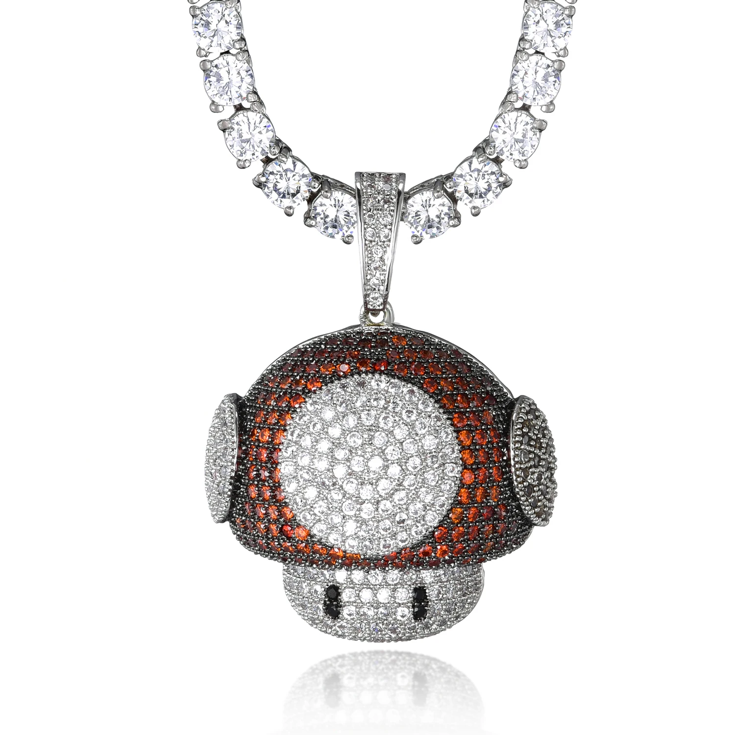 Mysterious mushroom necklace 銀ネックレス N_009 mushroom necklace | Cherry Red Pieces
