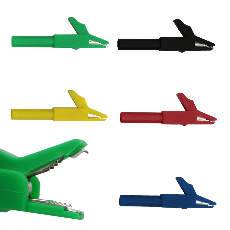 Зажимы типа «крокодил» с полной защитой 55 мм зажим для профессионального мультиметра зажимом кабеля «банан»