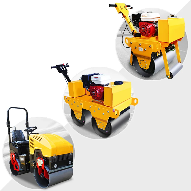 FREE SHIPPING Manufacturer Factory Price Hand-push Double Drum 500kg Small Body Asphalt Road Roller Compactor  for Sale