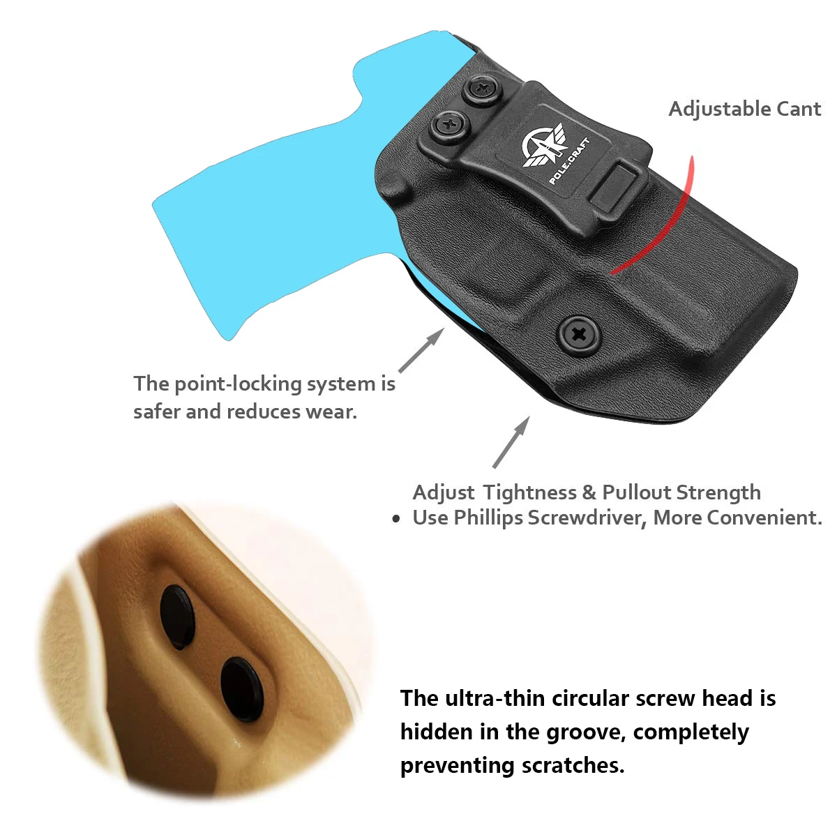 Pole.craft Iwb Kydex Holster Taurus G3 9mm / .40 Inside Waistband