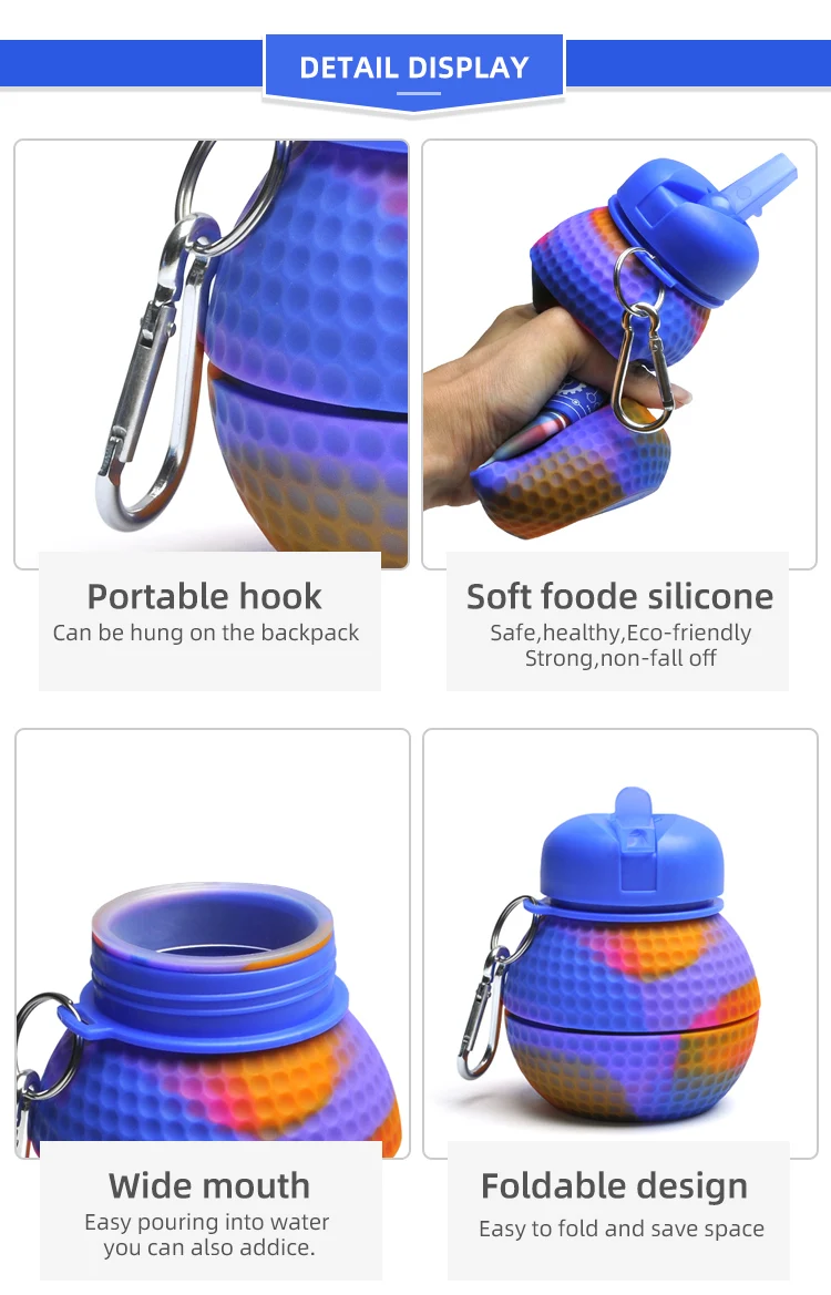 Hot Sale Outdoor Sports Bpa Free Botella De Agua Plegable De Silicona ...