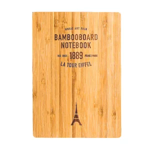 Wholesale Cheap Customised Notebook Binder Planner Bamboo Eco Friendly Vintage Notepad Hardcover 80 Sheets 2Pcs A5 A6 B5