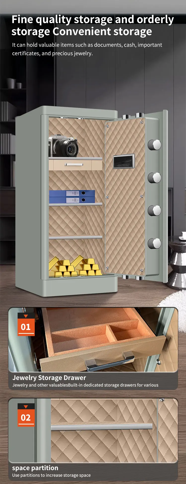 CEQSAFE Heavy-Duty Home Office TUYA APP WIFI Fingerprint Safe Thickened Metal Safe for Secure Storage manufacture