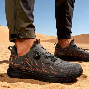 Men's New Style Quick Lacing Round Toe Safety Shoes Summer Breathable Anti-Blocking Anti-Smashing Non-Slip Security Factory