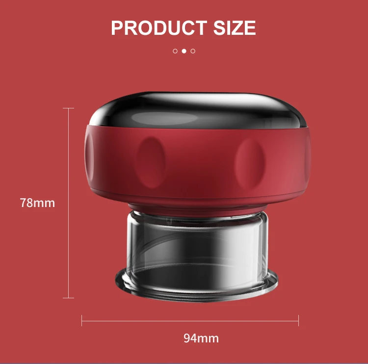 Custom Packaging 12 Level Red Smart Gua Sha Cupping Massage Tool Electric Cupping Therapy Set