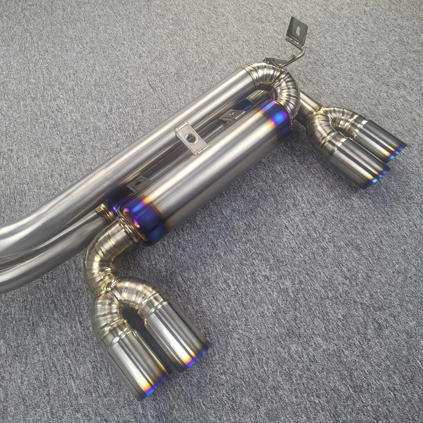 BMW E46 M3 S54用チタン製アクスルバックエキゾースト、リアマフラー