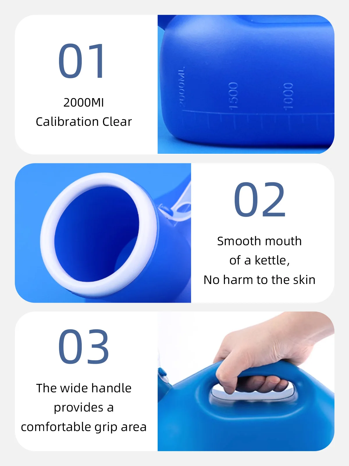 Wholesale Male Portable PE Urinal Pee Bottles Home Use with Lid Chambe - product detail 3