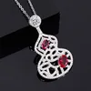 Red Ruby Corundum Pendant with Chain