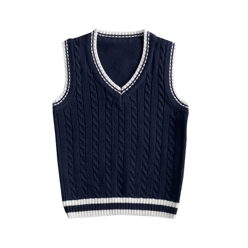 School Uniforms Nigeria Navy Blue School Sweater Vest Sleeveless Cardigan  Sweater