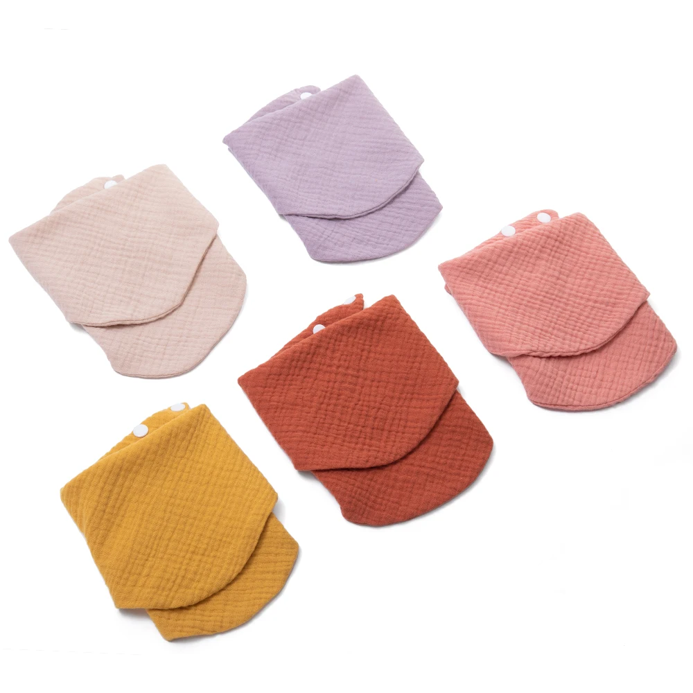 Bavoir en mousseline anti-salissure pour bébé nouveau-né, disponible dans une variété de couleurs, respirant, doux et confortable, vente en gros