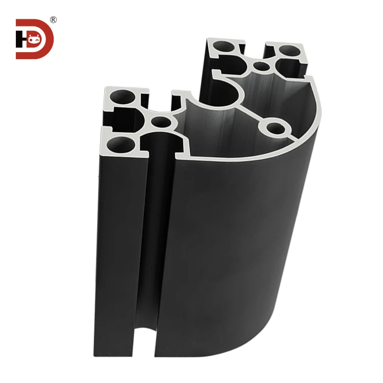 product 8840r black industrial extruded aluminum profile corner equipment frame aluminum alloy 80 arc aluminum-4