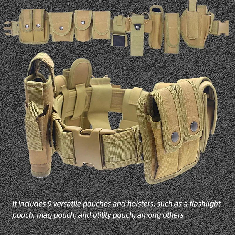 Outdoor Training Duty Belt Versatile Tactical Security Modular Equipment System Molded Duty Belts with Pouches System Holster