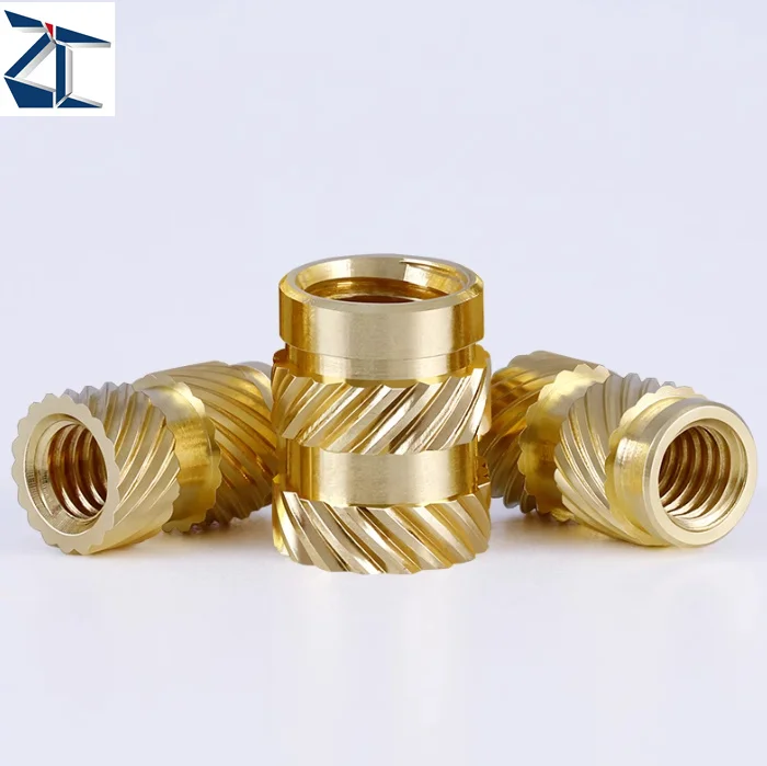 Excellent Quality Brass thread inserts nut for plastic fixing lock copper customized hex round thread knurled brass insert nut