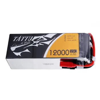 Tattu 15C 6S 12000mAh Digital Battery Pack with AS150 + XT150 Plug